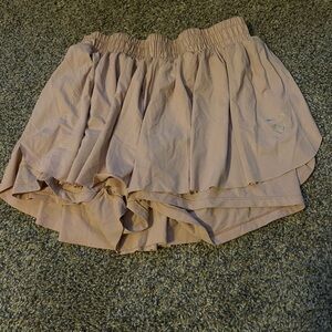 Pink Elastic Waist Shorts